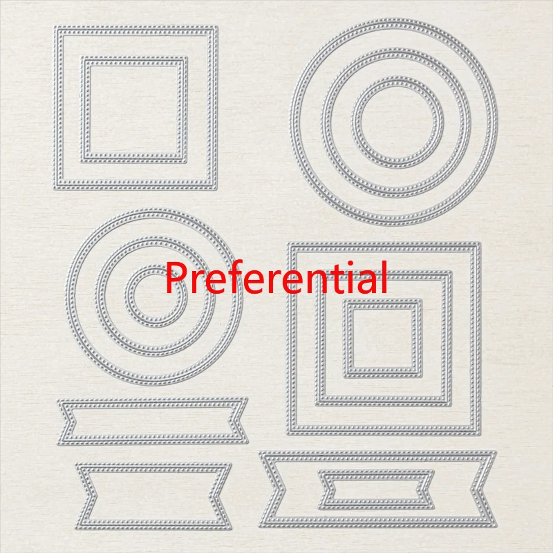 

2022 DIY Welfare Catalog Metal Cutting Die Scrapbooking For Paper Layer Rectangle Round Decoration Embossing Frame Card Craft