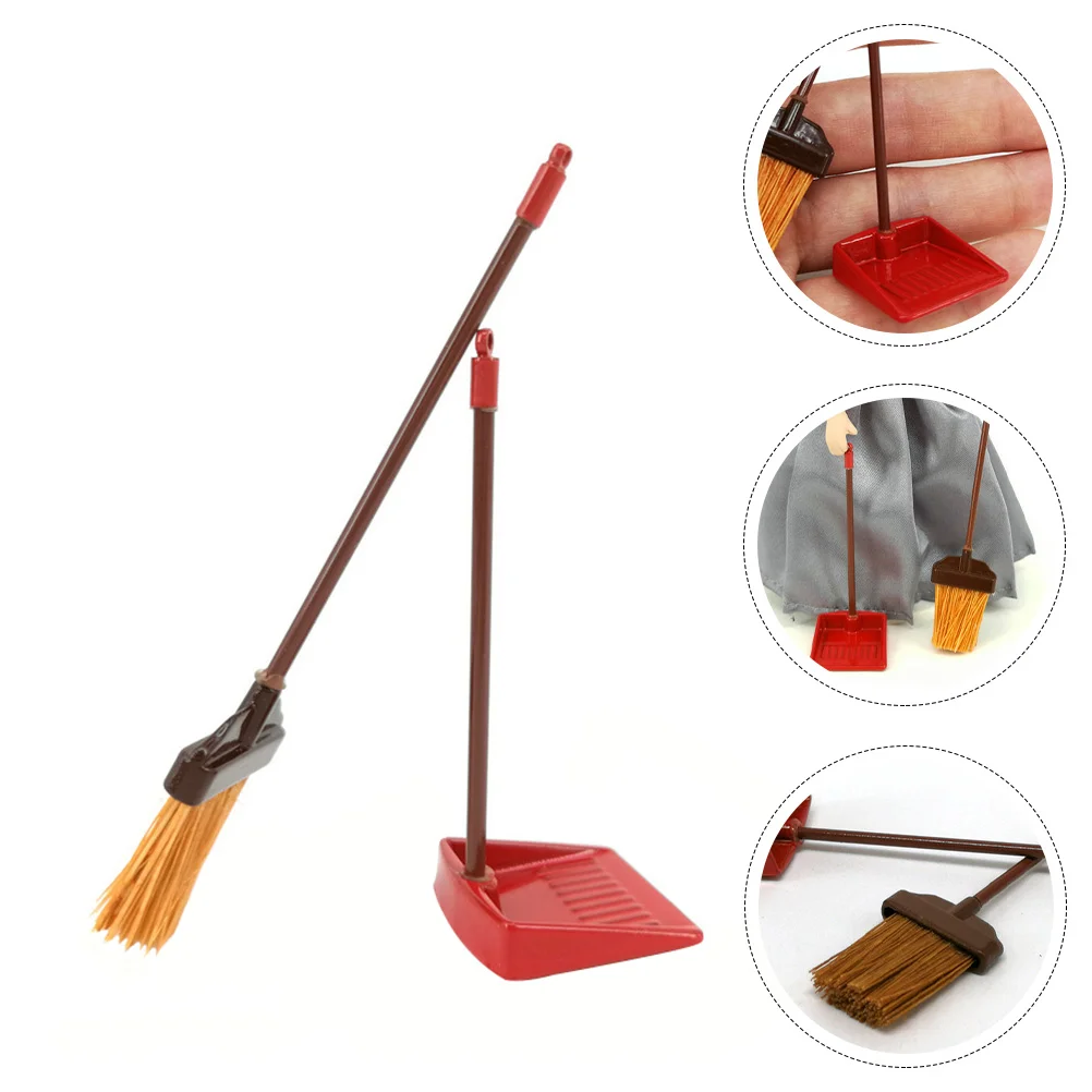 

Mini Dustpan Cleaning Playset Miniature Cleaning Tool Upright Pan Broom Dustpan Set Keyboard Cleaning Brush Kids Broom