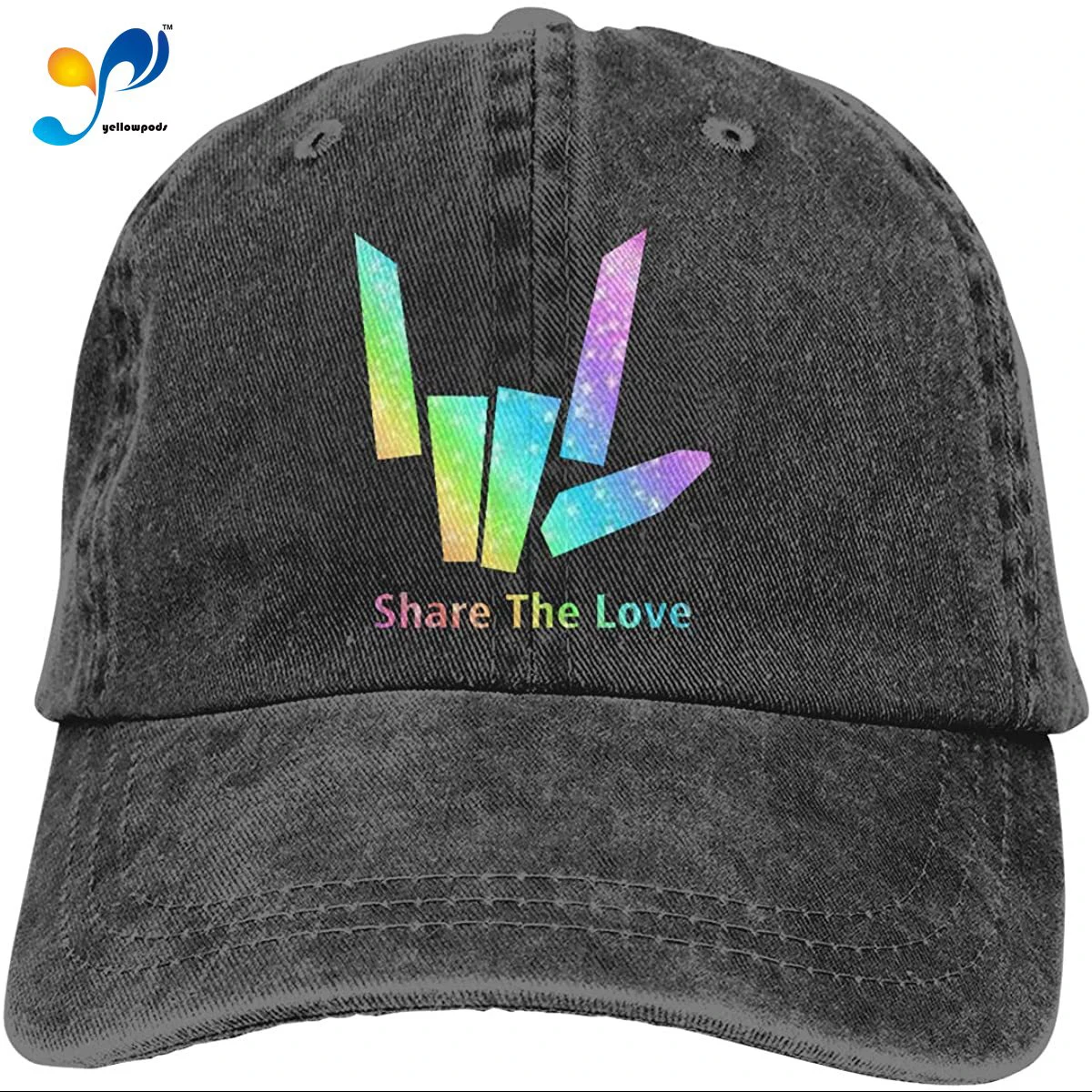 

Unisex Adjustable Retro Cowboy Hat Share The Love Classic Baseball Cap Black Sombrero De Mujer