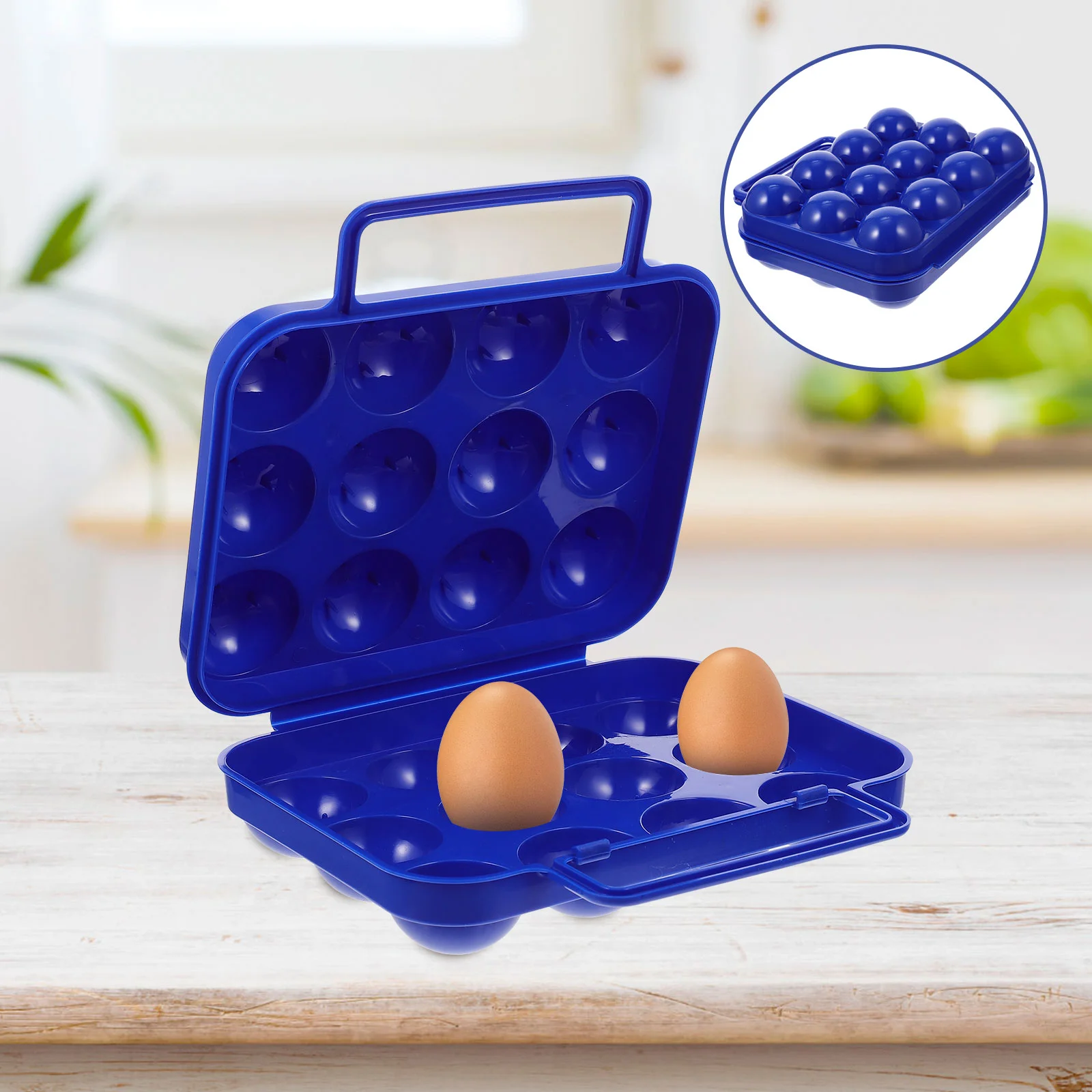 

Egg Container Holder Storage Box Portable Carrier Fridge Dispenser Cartons Handle Trayorganizer Travelplastic Flats Crate