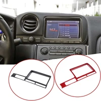 for nissan gtr r35 2008 2016 real carbon fiber car navigation screen frame decorative sticker car interior accessories