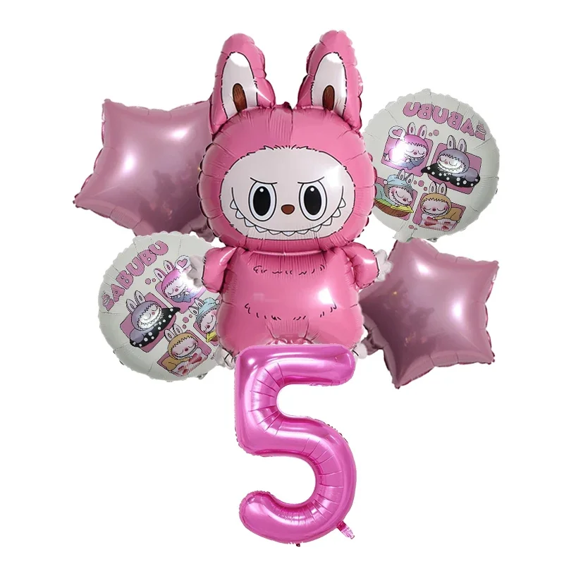 POP MART Labubu 0-10 цифровой набор алюминиевых шаров Kawaii аниме украшения для дня