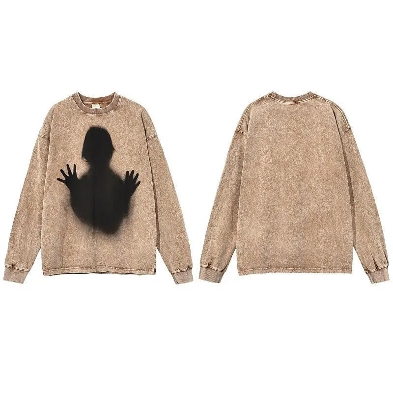 

Y2K sweater new retro pullover men and women with high street retro loose slim shirt