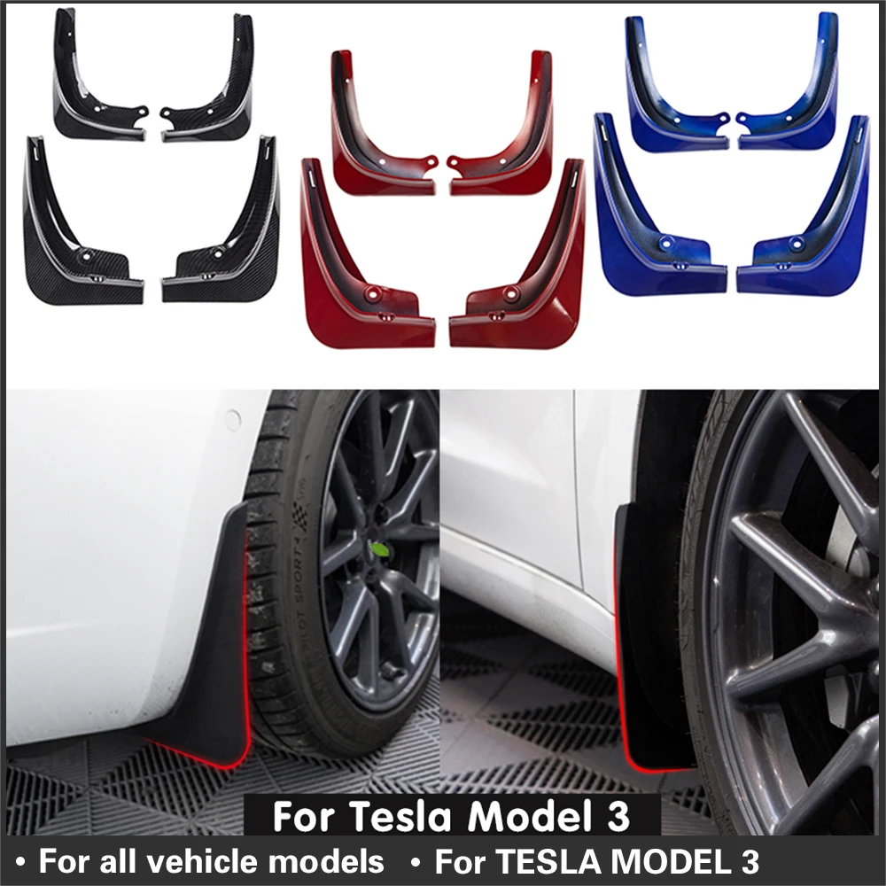 

Аксессуары для Tesla Model 3 из АБС-пластика, 4 шт., брызговик для переднего и заднего колеса Tesla Model3