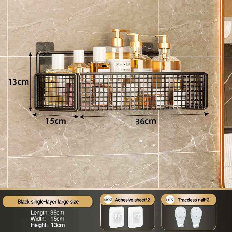 

Стеллаж для хранения в ванной комнате Неперфорированный настенный стеллаж для хранения полотенец и туалетных принадлежностей Хранение в туалетной комнате