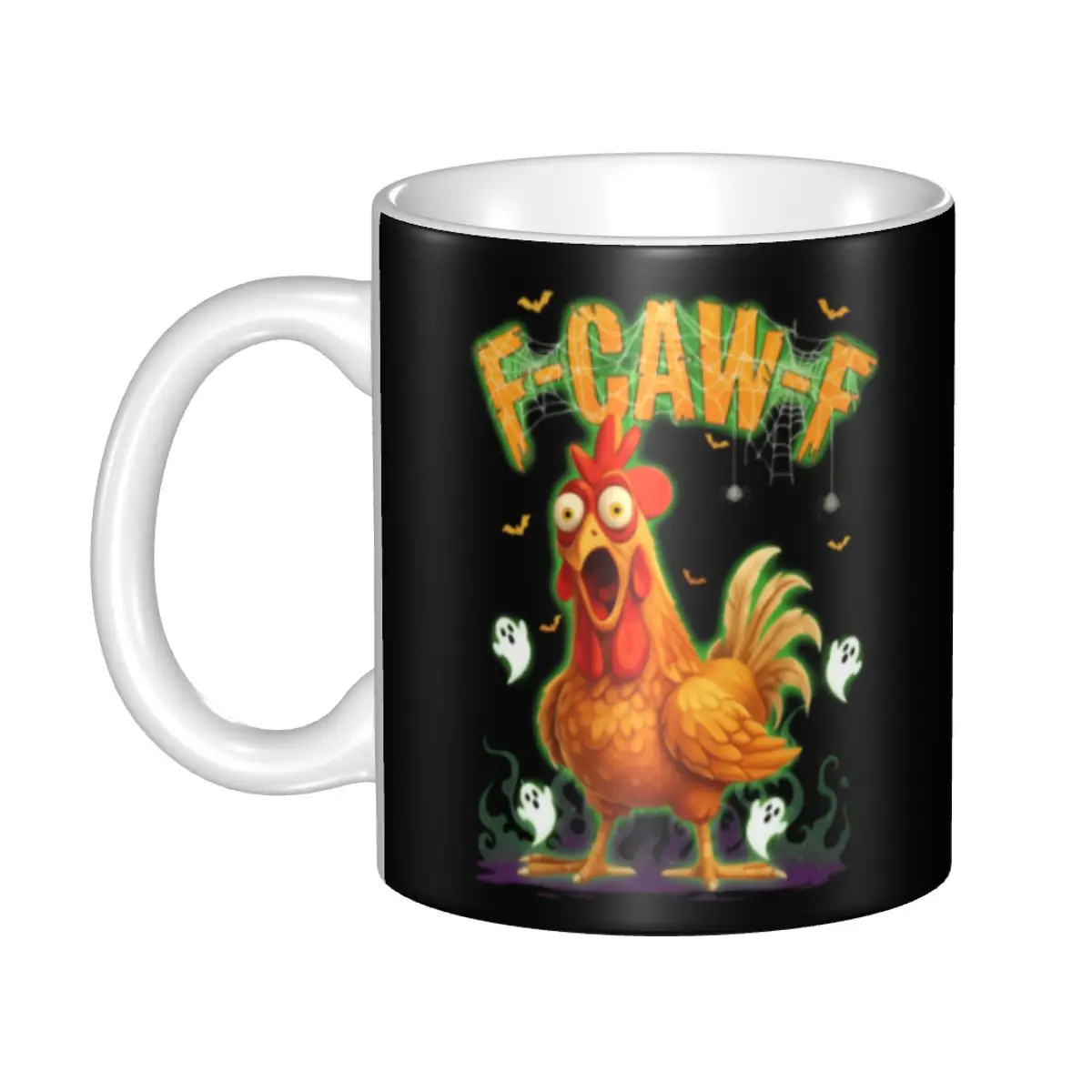 Фото Забавная керамическая кружка FCAWF с надписью F-Caw-F Chicken, персонализированная кофейная кружка, креативный подарок №2