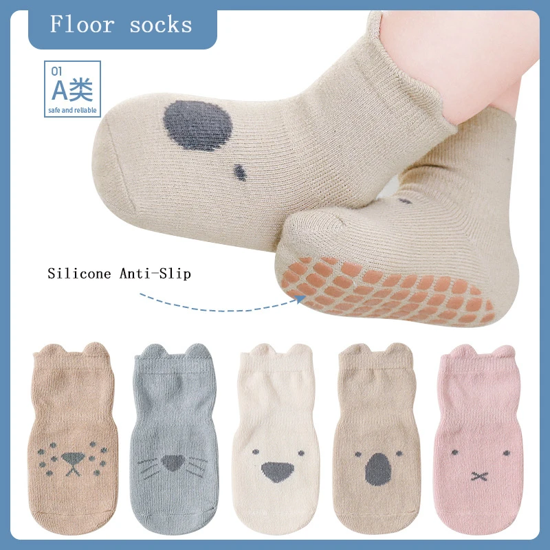 Autumn Winter Baby Socks Children Floor Socks Combed Cotton Baby Non-Slip Toddler Socks Newborn Cartoon Cotton Socks
