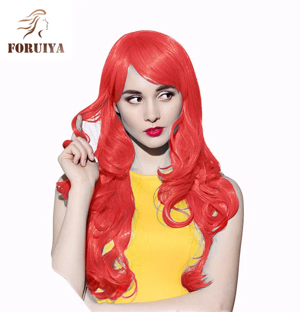 

Foruiya Hair Chemical Fiber Headgear Wig Bangs Long Curly Cosplay European and American Party Festival Carnival
