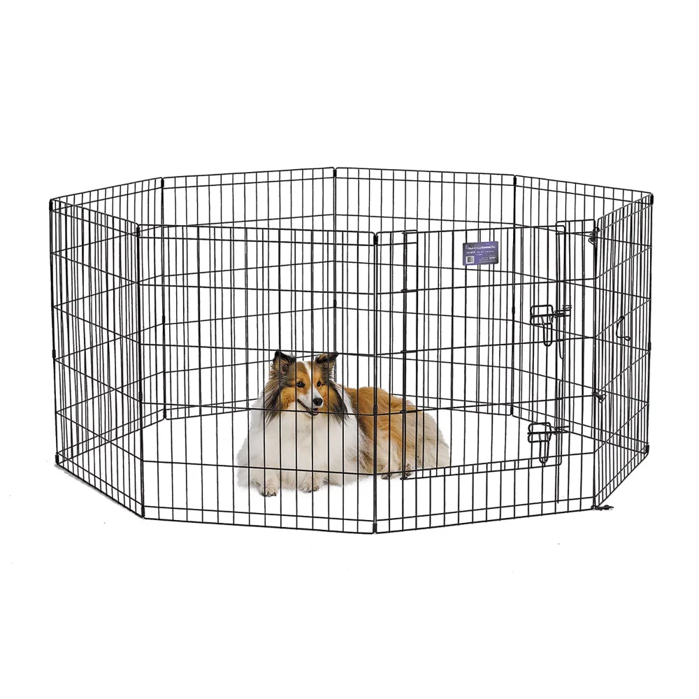 

MidWest Homes For Pets Metal Black Exercise Pet Dog Playpen with Door , 30"H 36"H 42"H