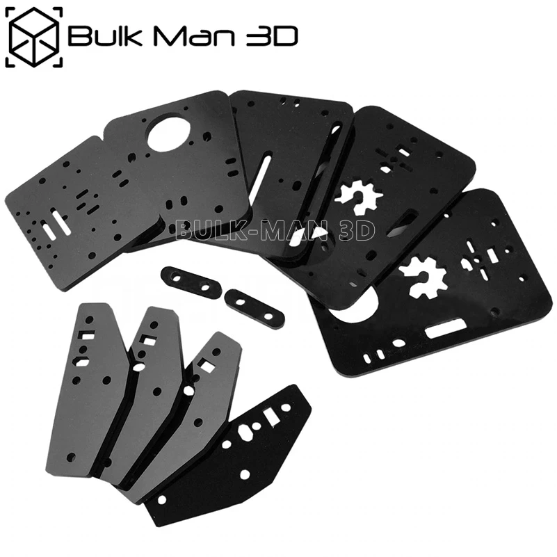

Bulk-Man 3D DIY ACRO System Acrylic Plate Set Made by High Gloss Smooth Black Color 11 Pieces Version