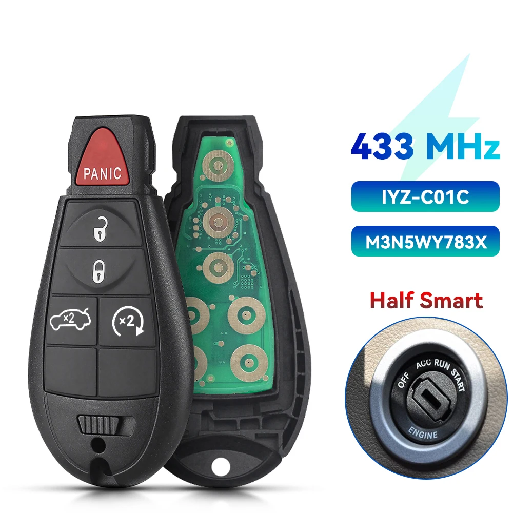

KEYYOU для Chrysler Town & Country Jeep Grand Cherokee для Dodge Caliber Journey M3N5WY783X IYZ-C01C 433 МГц дистанционный ключ 2008-2010