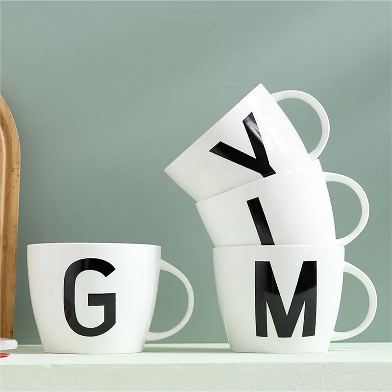 

Quality Letters Mugs for Tea Large Ceramic Breakfast Milk Personalise Big Cups Fruit Salad Bowl