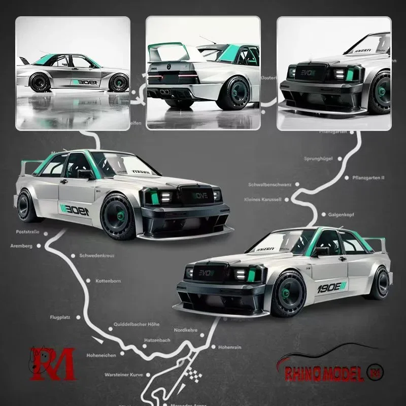 Модель Rhino RM 1:64 MB 190 EVO II серебристый ограниченный 999 литая под давлением модель