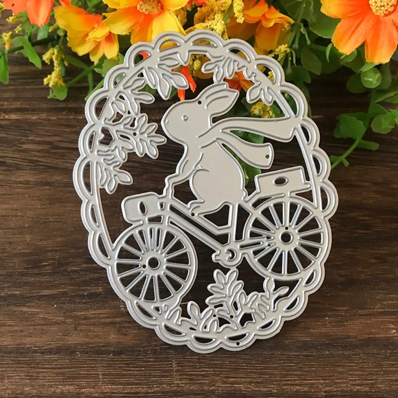 Пасхальный кролик венок металлический трафарет для скрапбукинга DIY штамп