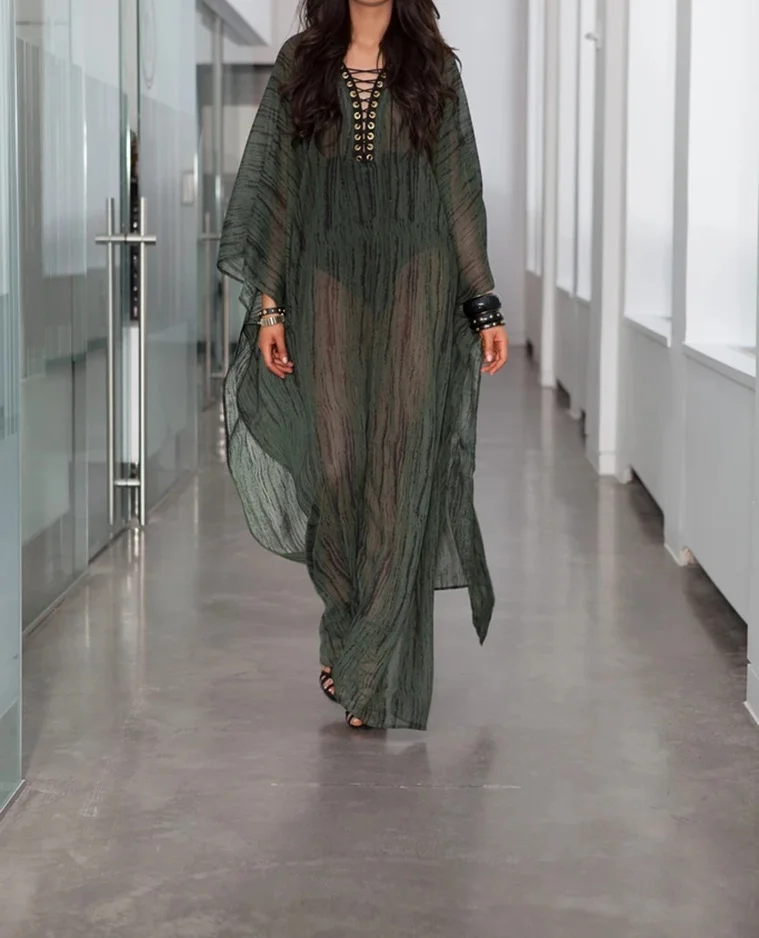 F4829 необычное длинное женское свободное пляжное платье