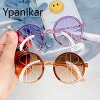 2022 new cute round kids sunglasses creative dollars nabob gradient ocean lens sunglasses anti uv400 boys girls glasses gift