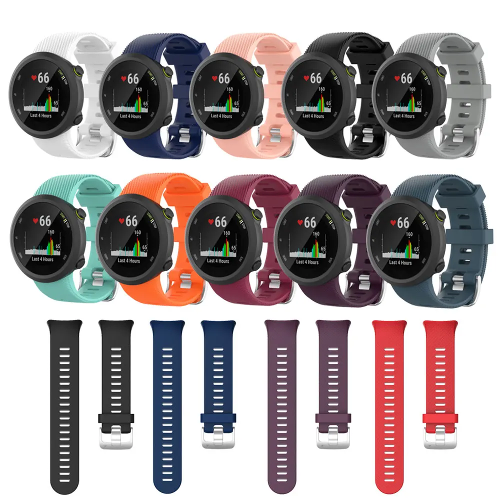 Ремешок силиконовый спортивный для Garmin Forerunner 45 сменный Браслет наручных часов 45S