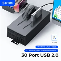 30-портовый промышленный концентратор USB2.0 для TF SD-совместимого кард-ридера U-дисковая репликация тестовых пакетов данных