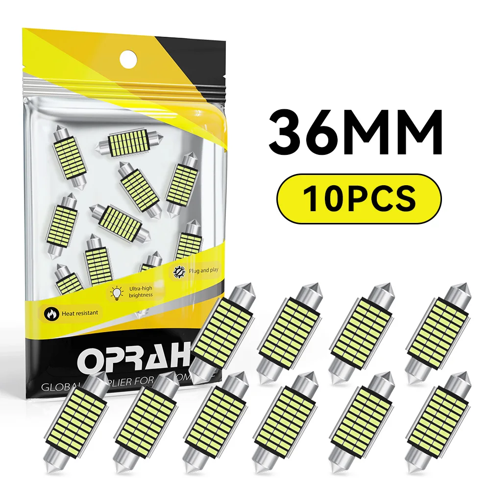 

10 шт. C5W C10W Светодиодная лампа 3014 SMD Canbus Festoon 31 мм 36 мм 39 мм 41 мм Автоматический внутренний светильник Doom Лампа номерного знака Белый 6000K