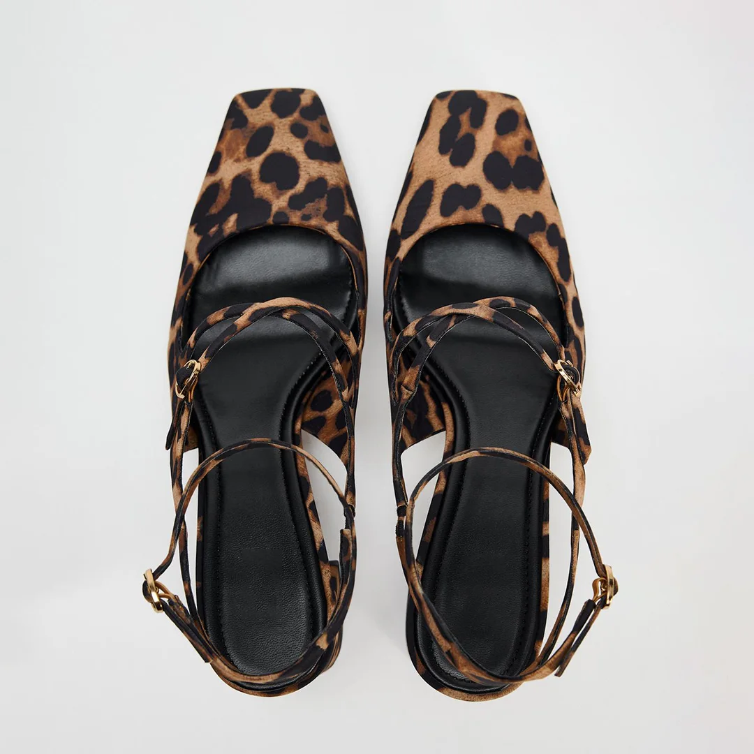 TRAF шикарные леопардовые туфли-лодочки сандалии для женщин женская обувь с