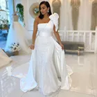 Кружевные свадебные платья с длинным рукавом, бальное платье из фатина с бисером и блестками, женское свадебное платье невесты цвета Белой Слоновой кости для девушек