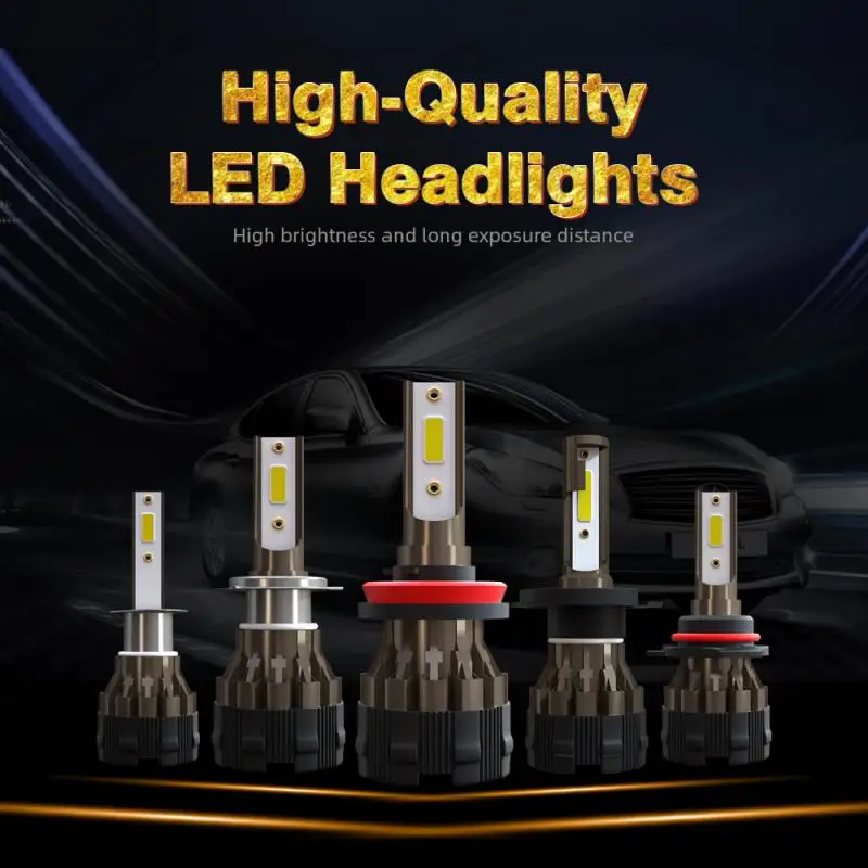 

2PCS LED Car Headlight H11 H1 H7 9005 9006 6000K White Light Low Energy Consumption High Brightness Easy To Install Waterproof