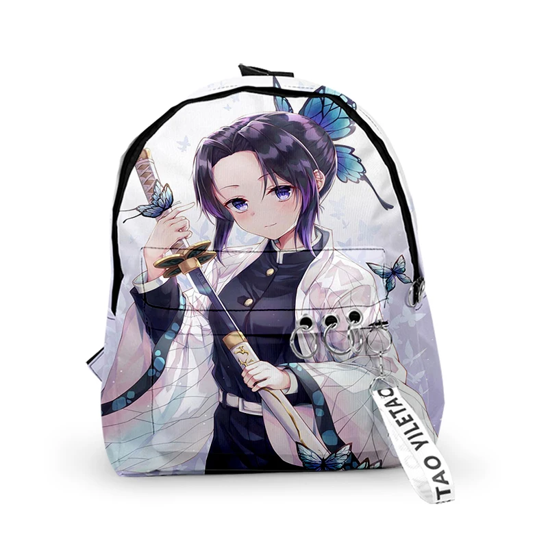 

Backpack Demon Slayer Kimetsu no Yaiba Canvas Bag Shinobu Kocho School Bags Boy Girls Travel Bag Mochila Female Notebook Bookbag