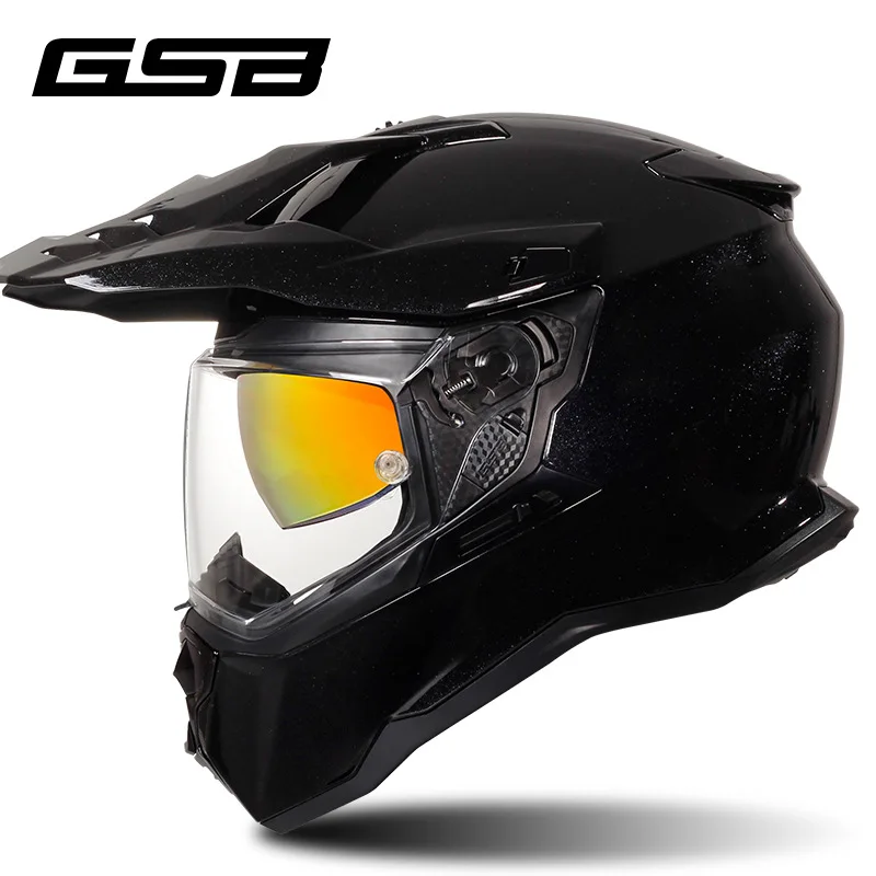 GSB Motorcycle Helmet ECE DOT Certification Full face Double lens Racing Off-road Cascos Para Moto Capacetes Casco