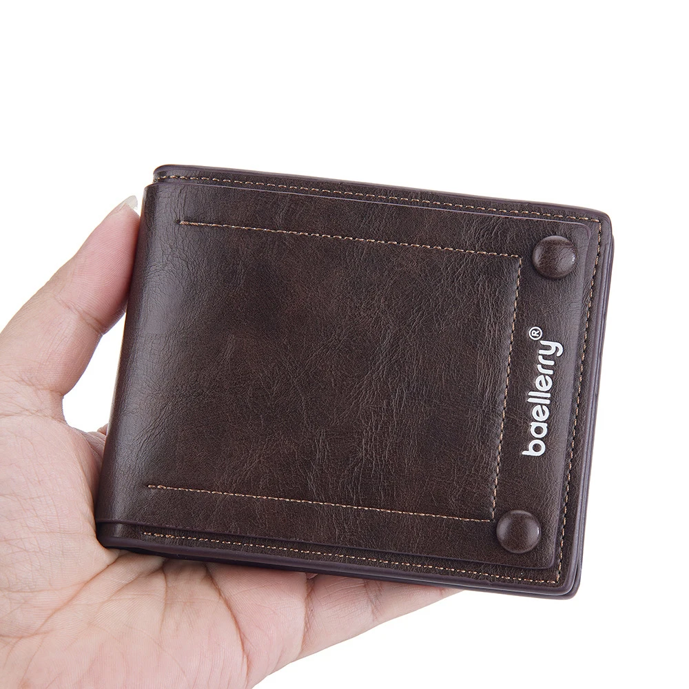 

Тонкий минималистский складной кошелек для мужчин, компактный мужской кошелек, мужской кошелек со скрытой искусственной кожей, Винтажный М...