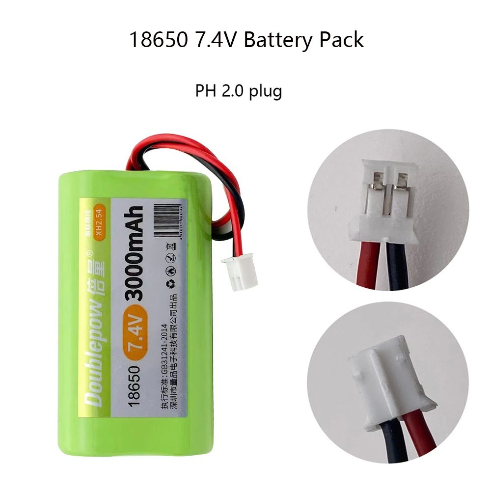 18650 7.4V Rechargeable Battery Pack 2200mAh/3000mAh/3500mAh Lithium Ion Battery Megaphone Speaker Bluetooth Speaker +PH2.0 plug