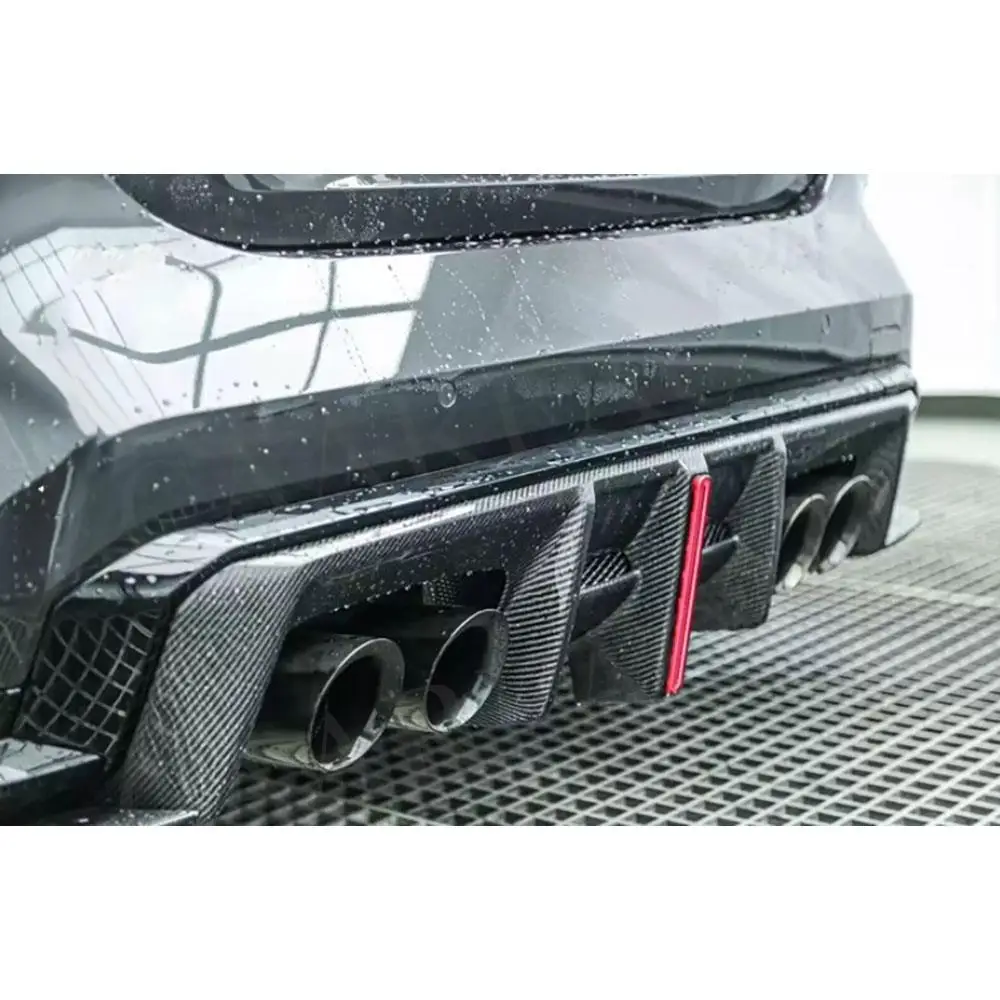 Задний бампер из углеродного волокна диффузор спойлер сплиттер со светодиодной