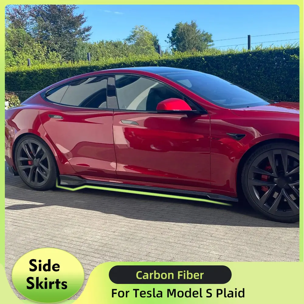 Боковые юбки автомобиля фартуки с удлинителем для Tesla Model S клетчатый седан