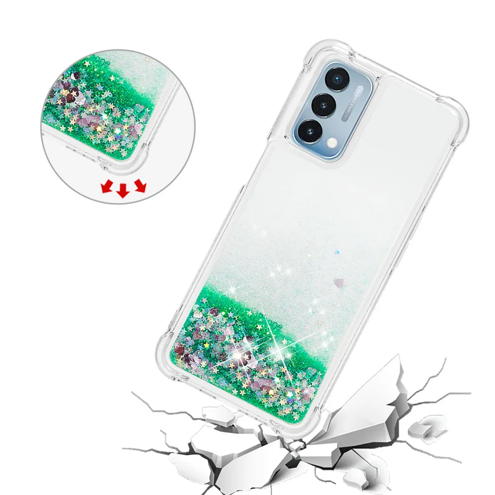 cute quicksand liquid glitter case for oneplus nord n200 5g cases shockproof tpu clear protection cover phone case funda free global shipping