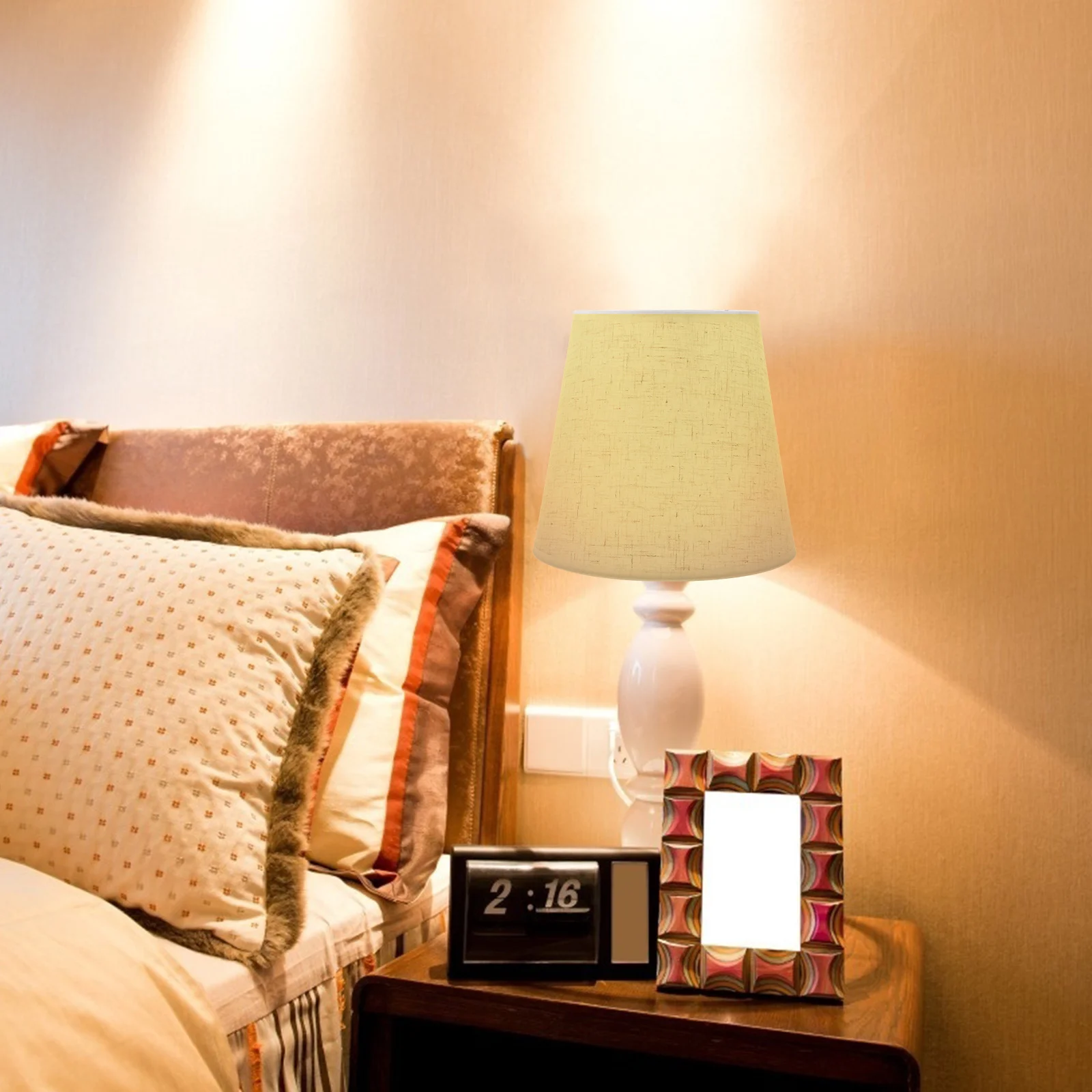 

Table Lamp Shade Fabric Light Cover Desktop Lamp Shade Bedside Lamp Shade(E27)