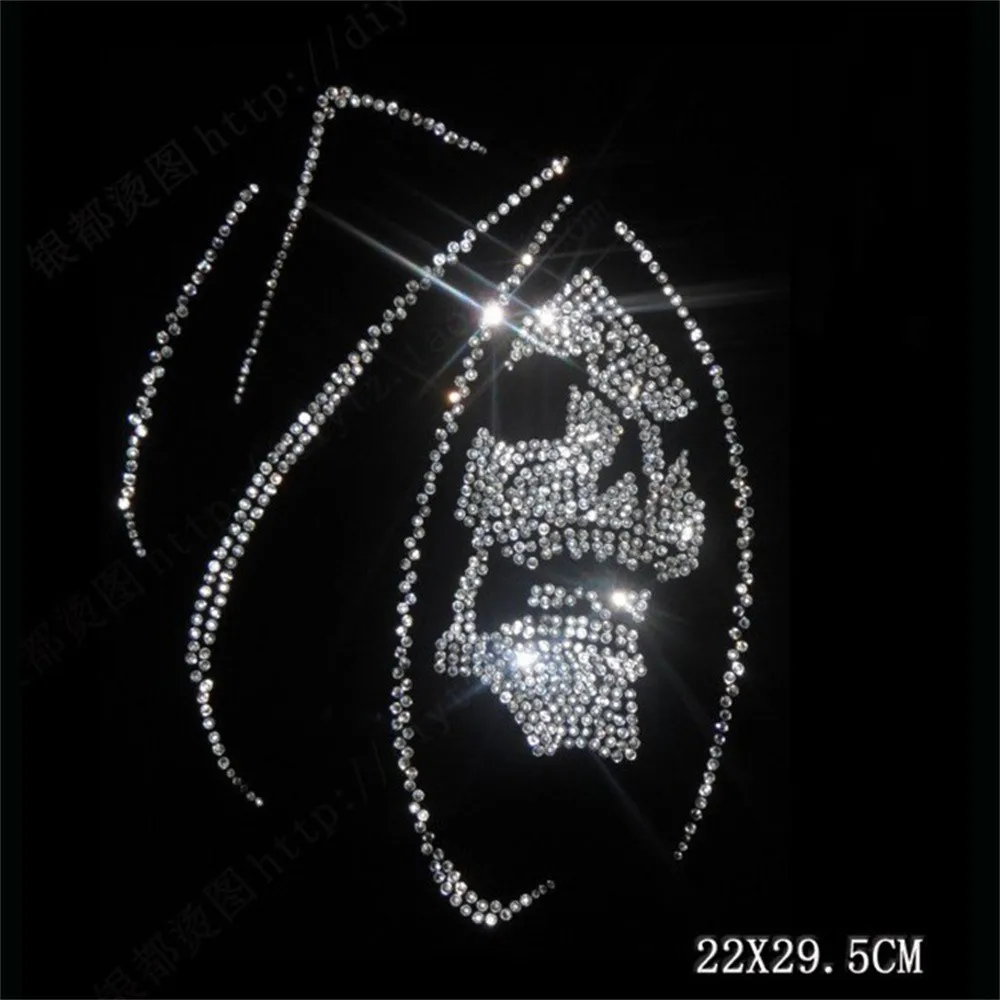 

Punk Reaper Skull Heat Transfer Hot Drill Hot Drawing Accessories DIY Shiny Rhinestone Pattern Ironing on T-shirt Jacket