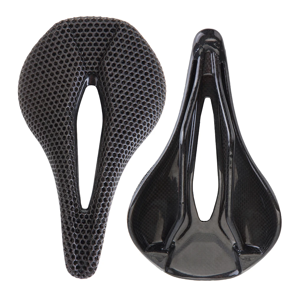 Bicycle 3D Printed carbon Saddle Titanium Rails Ti Power Patented Material Comfortable Road Bike MTB Seat Cozy Honeycomb Cushion images - 6