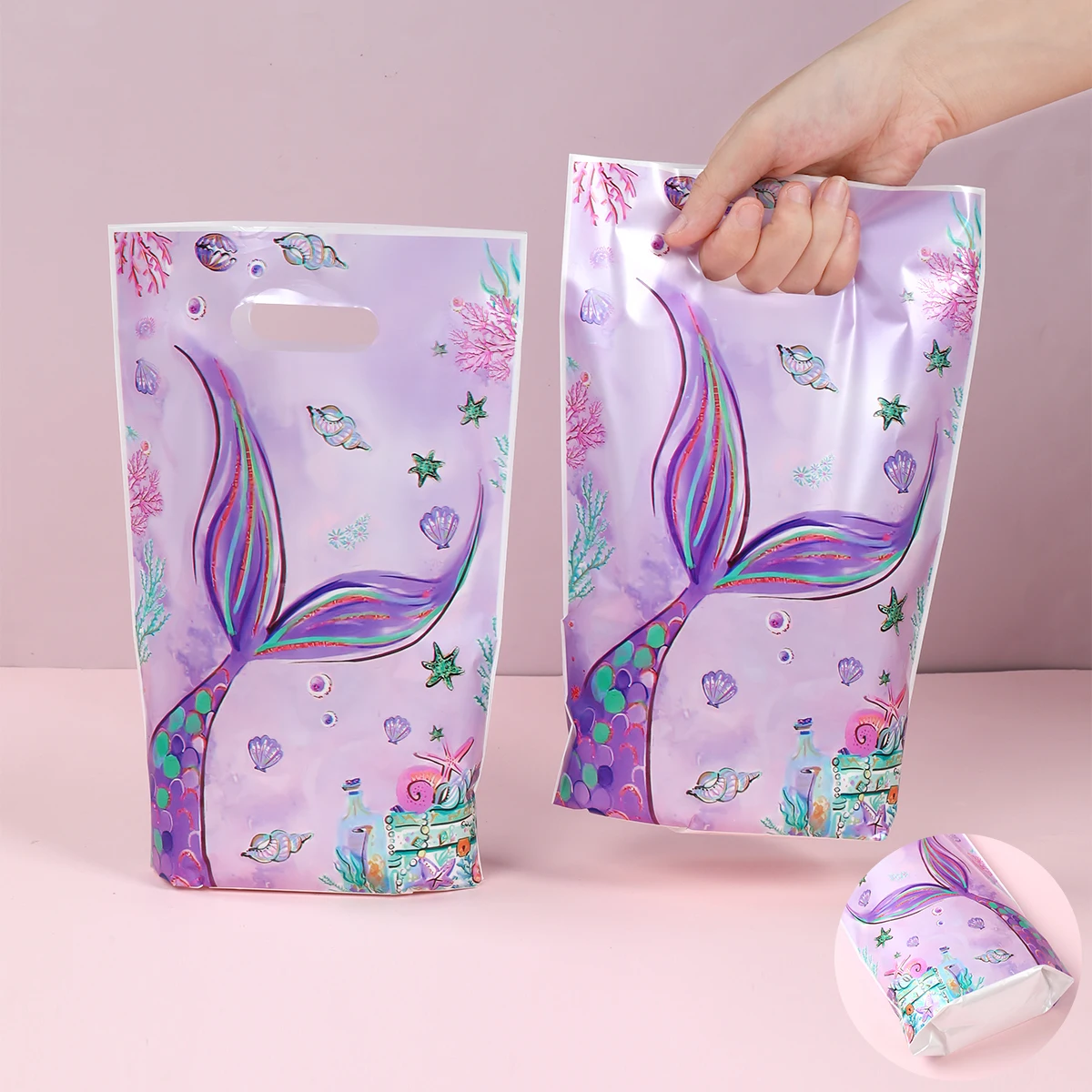 Пластиковые пакеты в виде русалки конфеты с хвостом подарочные для на день