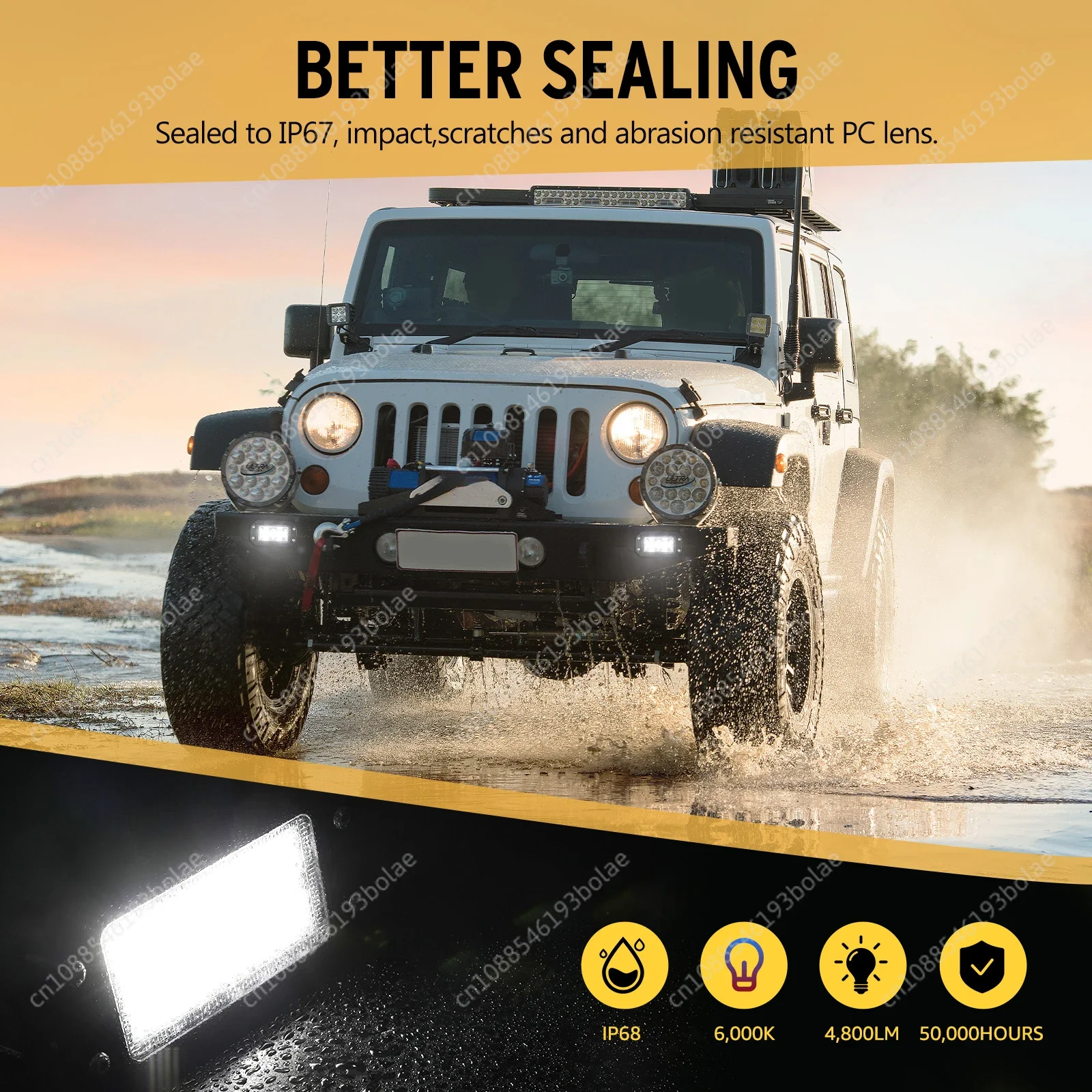 6-дюймовый супер яркий 4800LM прожектор светодиодный рабочий фонарь для 4x4