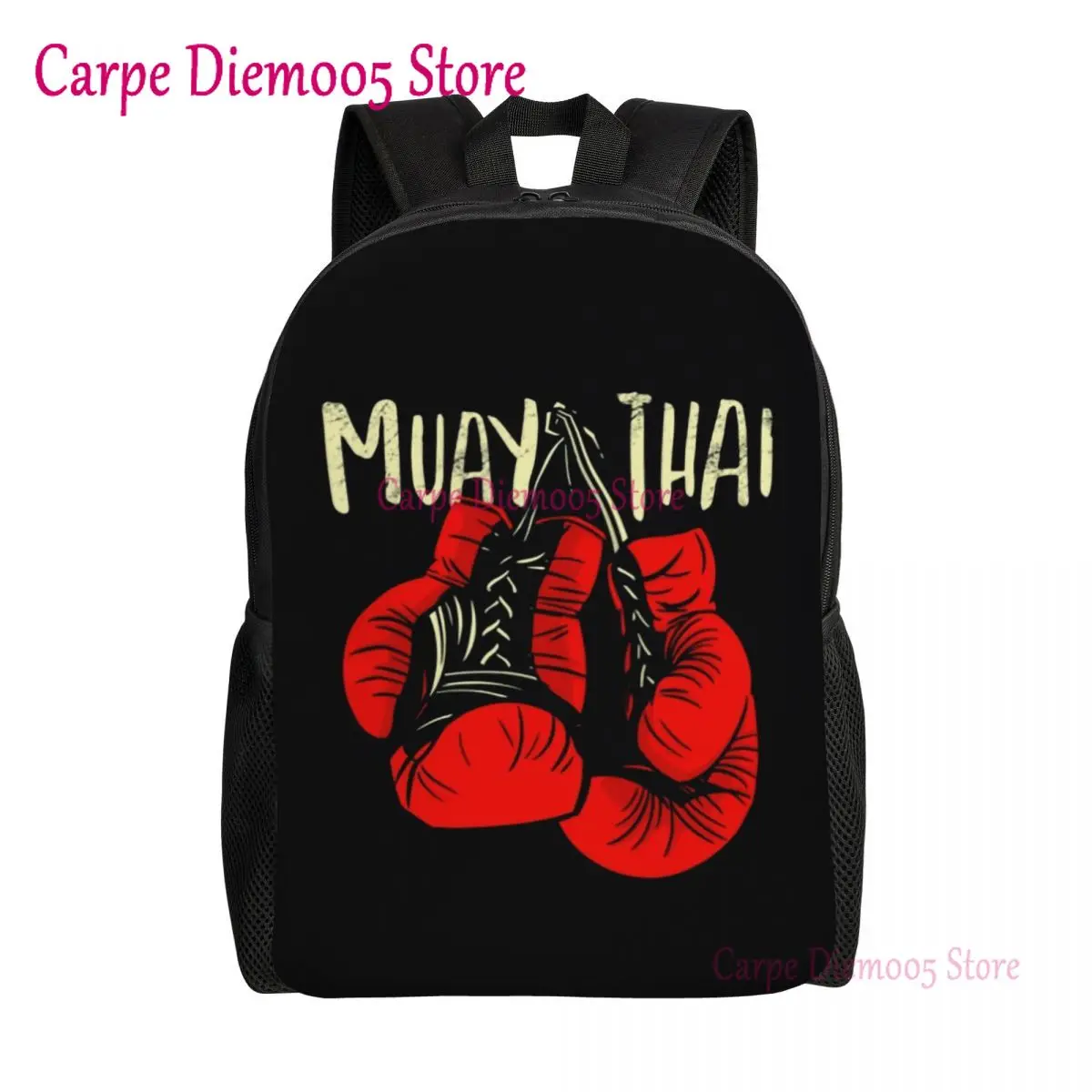 

Muay Thai Gloves Travel Backpack Men Women School Computer Bookbag Thailand Boxing Fighter College Student Daypack Bags