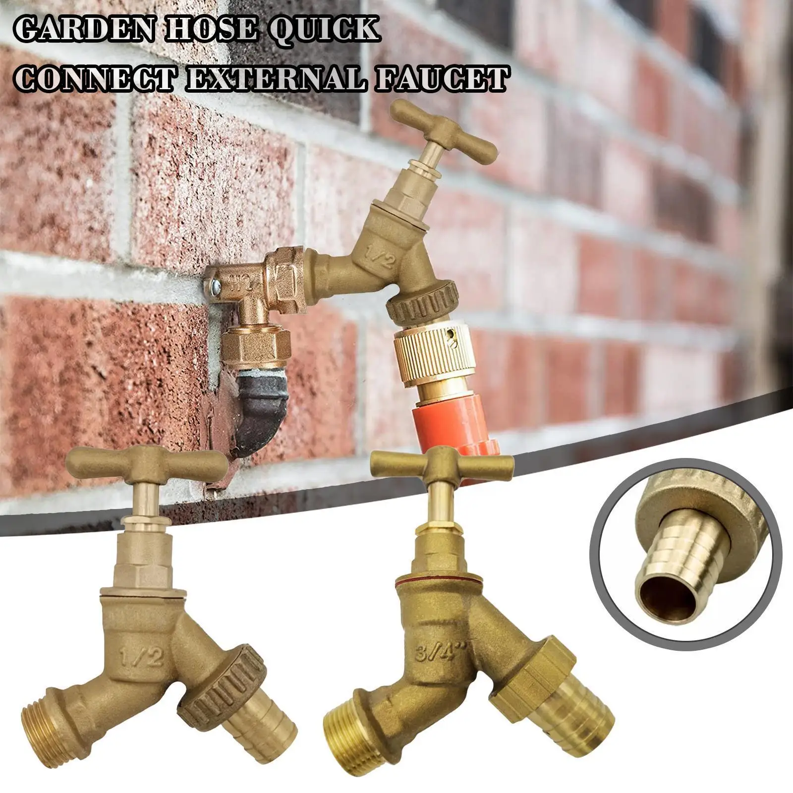 

Brass Forged Slow Open British Washing Machine Water Quick Garden Hose Connect Faucet Faucet R0d4