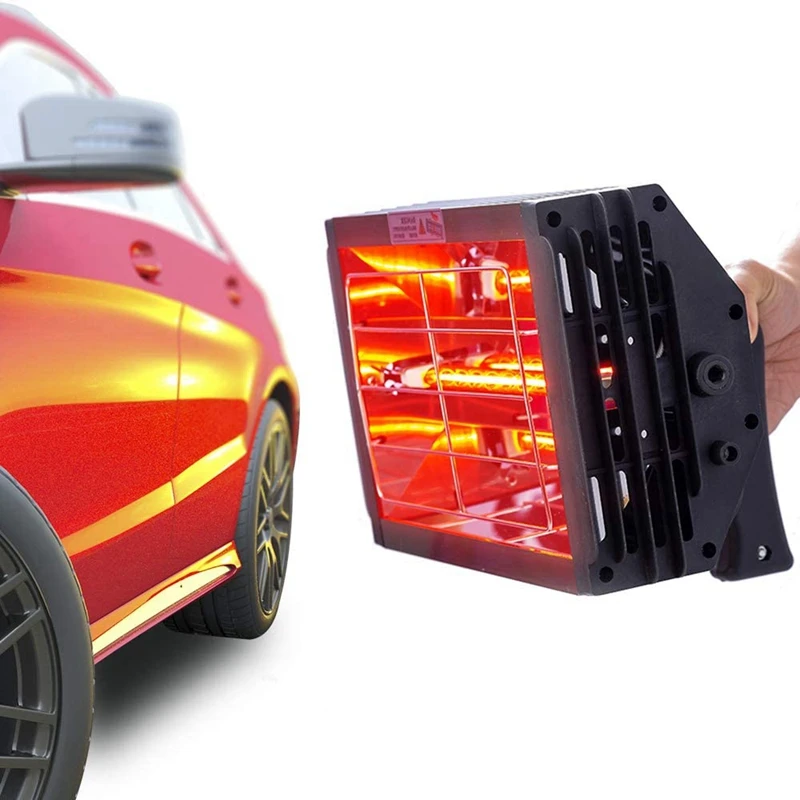 1000W Handheld Car Spray Paint Lamp Solar Film Test Lamp Shortwave Infrared Drying Heating Paint Lamp EU Plug