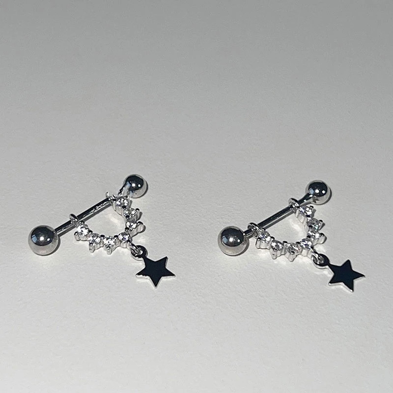 1 пара модных элегантных звездных ушных костей для ногтей женщин и девочек