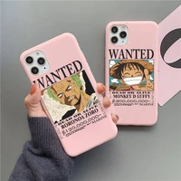 one piece luffy zoro nami phone case for iphone 13 12 11 pro max mini xs 8 7 6 6s plus x se 2020 matte candy pink silicone cover