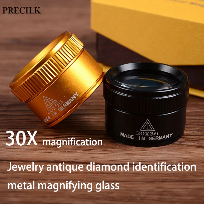 

Оптические линзы K9, металлические, черные, 30X, увеличительные линзы для ремонта, чтения, ювелирные изделия, лупа, античная Алмазная идентифик...
