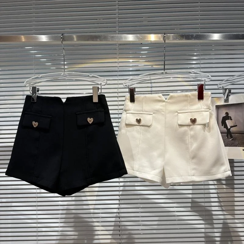 

BORVEMAYS 2023 Spring Summer New Fashion Trend High Waist Solid Color Simple All-match Temperament Shorts Women WZ616