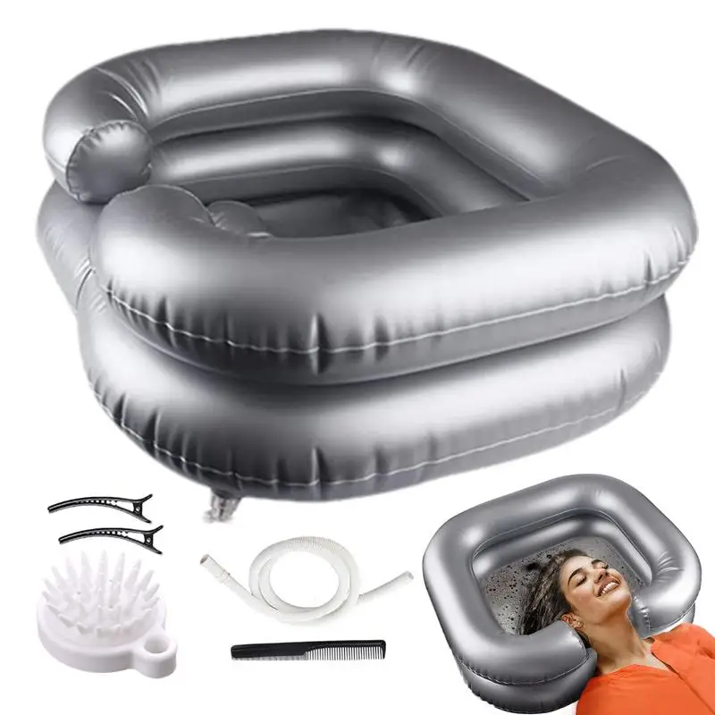 Раковина для мытья волос портативная складная миска шампуня пациентов