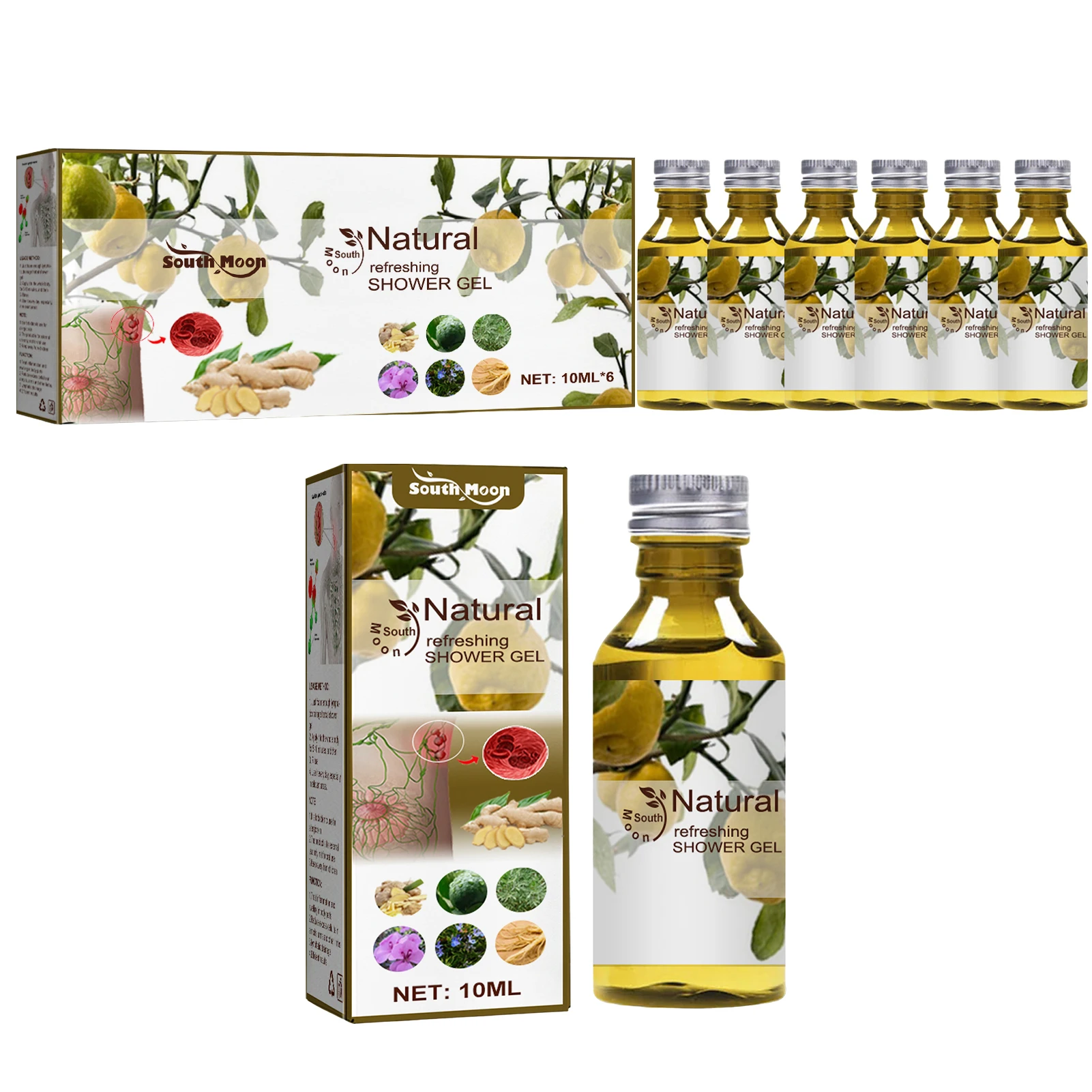 

Ginger Lymph Shower Gel 10ml Per Bottle Organic And Natural Ginger Bath Gel For Lymphatic Drainage Bath Gel For Full Body