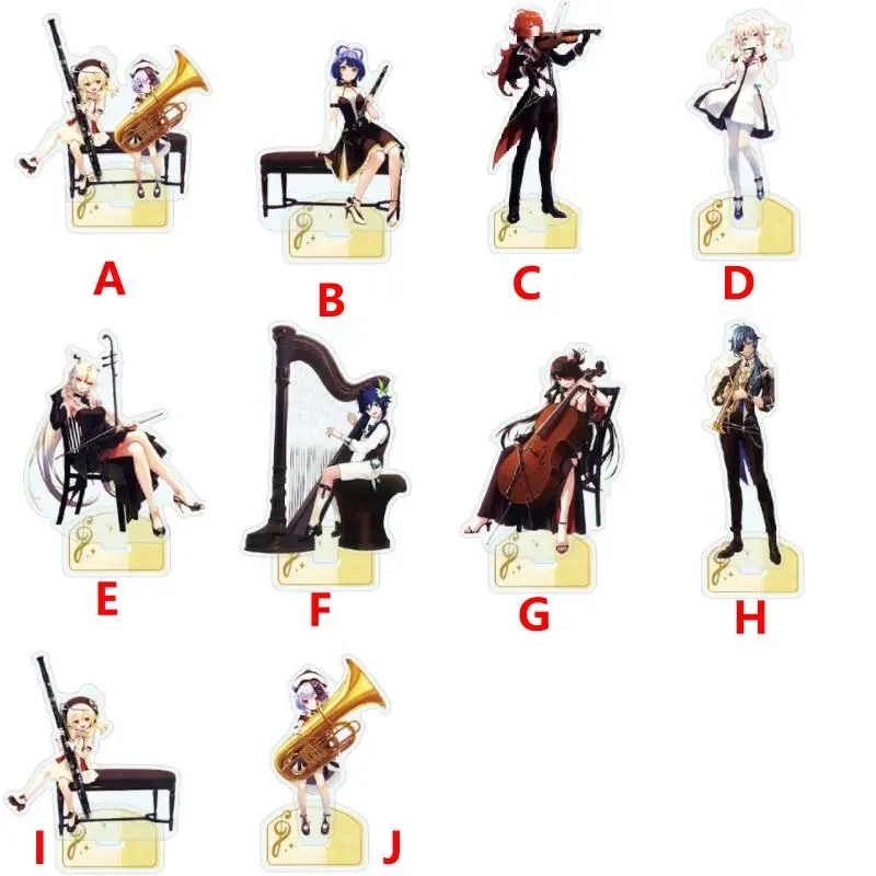 

Anime Stand Genshin Impact Klee Diluc Barbara Acrylic Figure Display desktop decoration 15cm