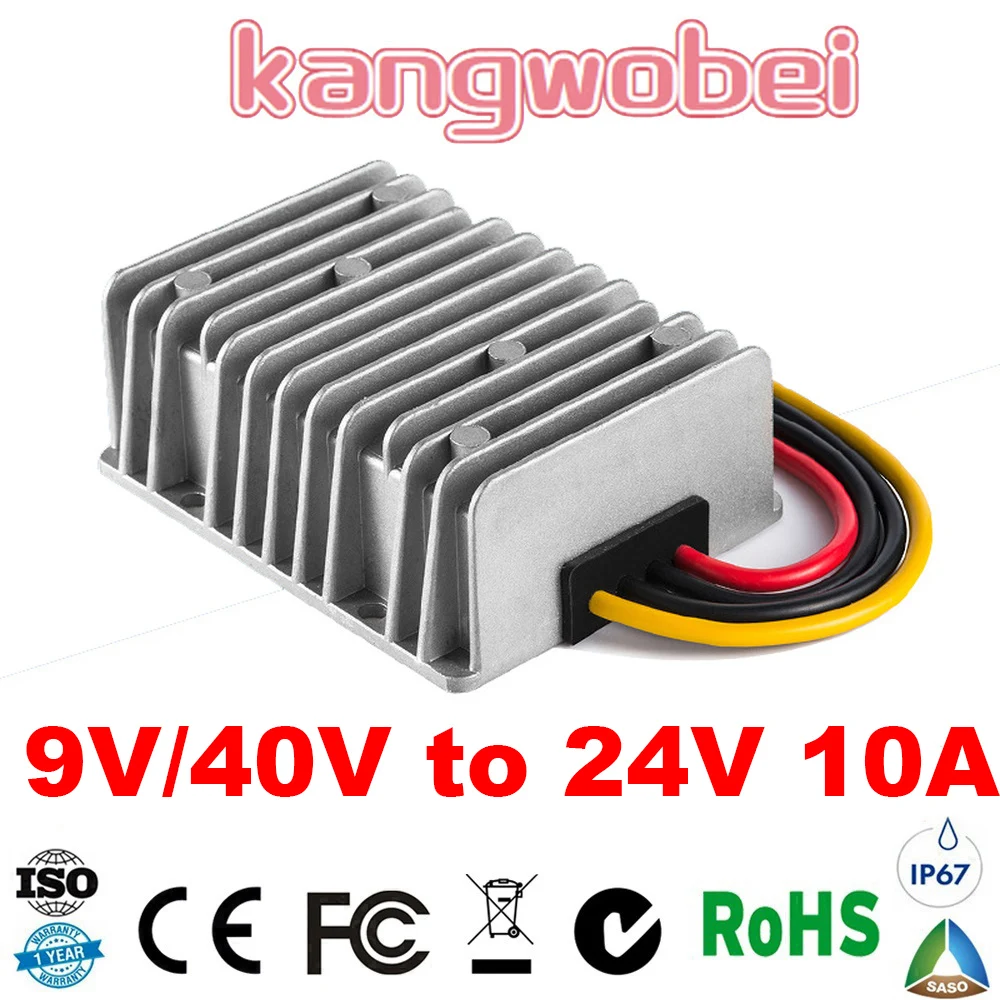 

Преобразователь постоянного тока 9-40 В до 24 В 10 А понижающий тип 240 Вт автомобильный преобразователь напряжения редуктор питания Регулятор с...