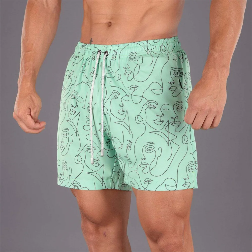 

3D Print Quick Dry Shorts Men Summer Thin Loose Pants Gym Fitness Bodybuilding Sports Bermuda Male Casual Beach Surf Swim Trunks